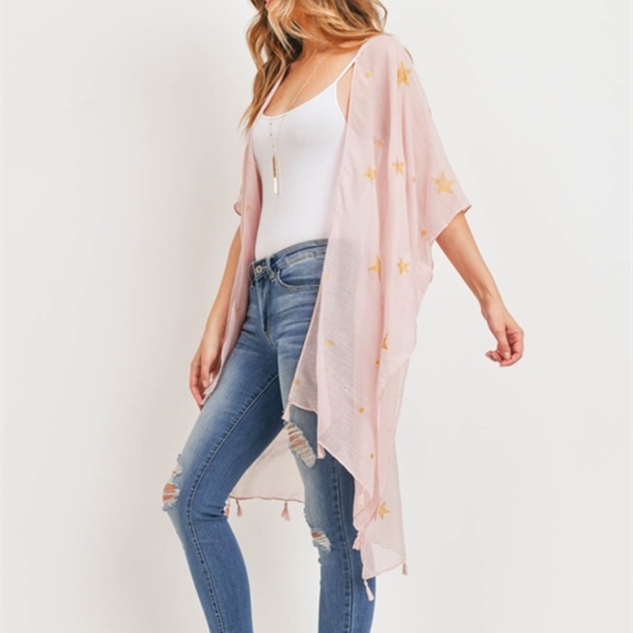 Pink & Golden star kimono - Picture 3 of 13